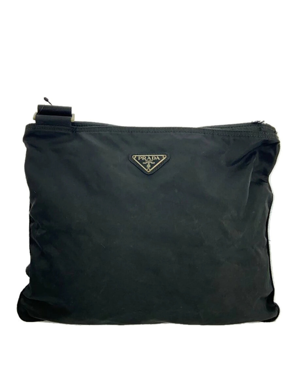Prada Tessuto Saffiano Leather Shoulder Bag Black